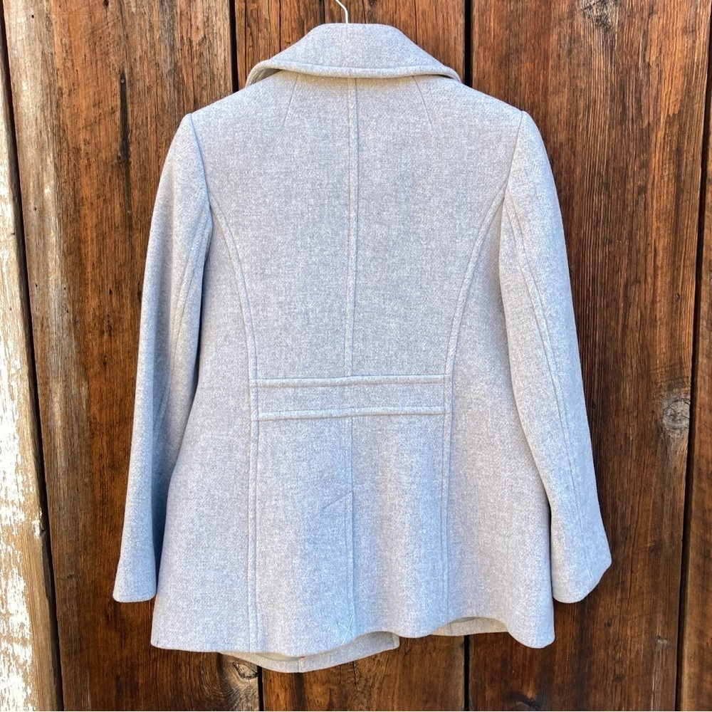 NWT Talbots light Grey Womens Double Breasted Pea Coat size 8 medium - Picture 2 of 14